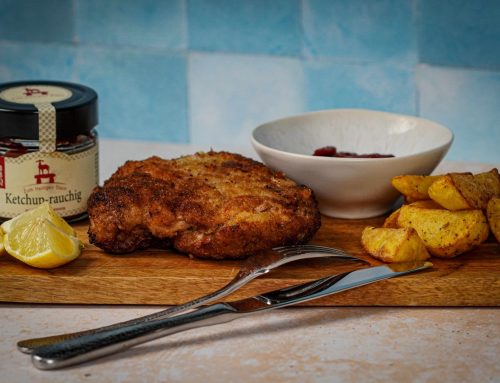 Cordon bleu mit Ketchup, Bergkäse und Schinken