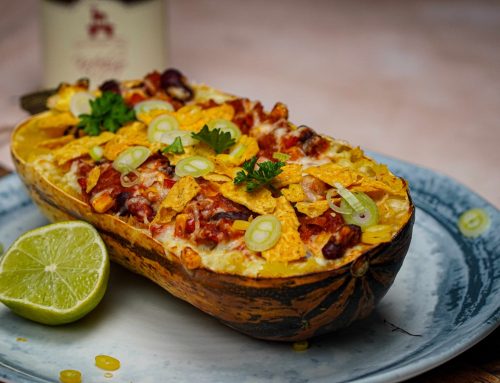 Loaded Spaghettikürbis mit Chili sin Carne